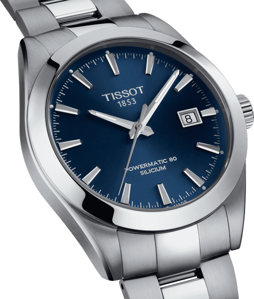 Tissot Gentleman powermatic 80 silicium kék számlapos férfi óra T1274071104100