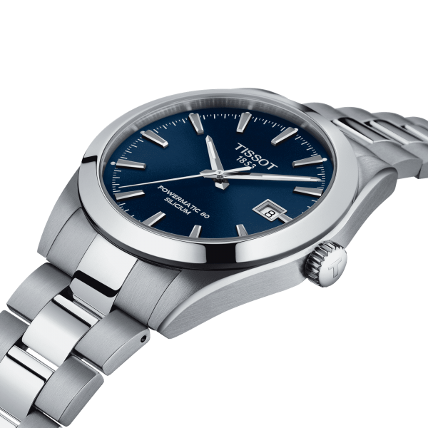 Tissot Gentleman powermatic 80 silicium kék számlapos férfi óra T1274071104100