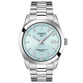 Tissot Gentleman Powermatic 80 Silicium világoskék számlapos férfi óra T1274071135100