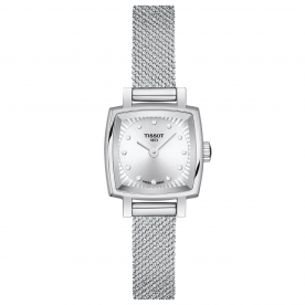 Tissot Lovely négyszögletes ezüst színű női óra gyémántokkal T0581091103600