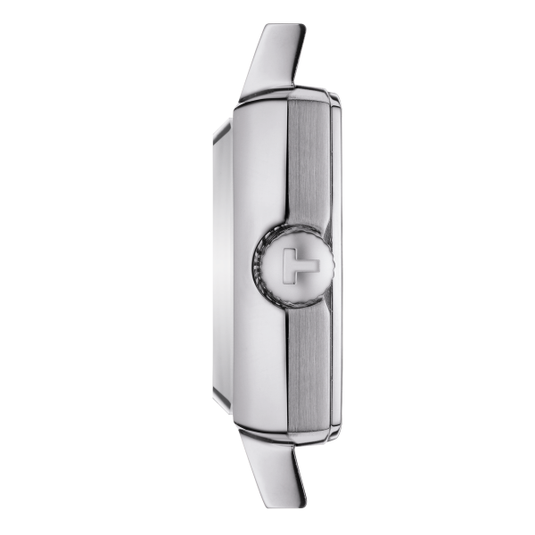 Tissot Lovely négyszögletes ezüst színű női óra gyémántokkal T0581091103600