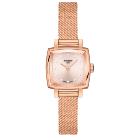 Tissot Lovely négyszögletes rozé női óra gyémántokkal T0581093345600