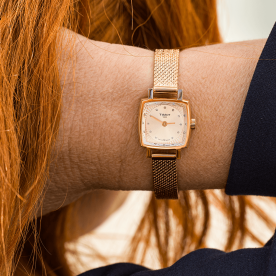 Tissot Lovely négyszögletes rozé női óra gyémántokkal T0581093345600
