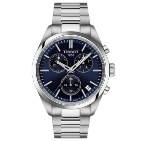 Tissot PR 100 kék számlapos chronograph férfi karóra T1504171104100