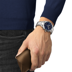 Tissot PR 100 kék számlapos chronograph férfi karóra T1504171104100