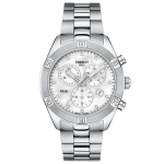 Tissot PR 100 Lady Sport Chic chronograph ezüst színű női óra gyémánttal T1019171111600