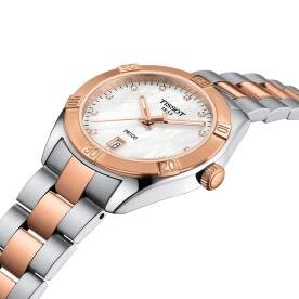 Tissot PR 100 Lady Sport Chic kéttónusú női óra gyémántokkal T1019102211600