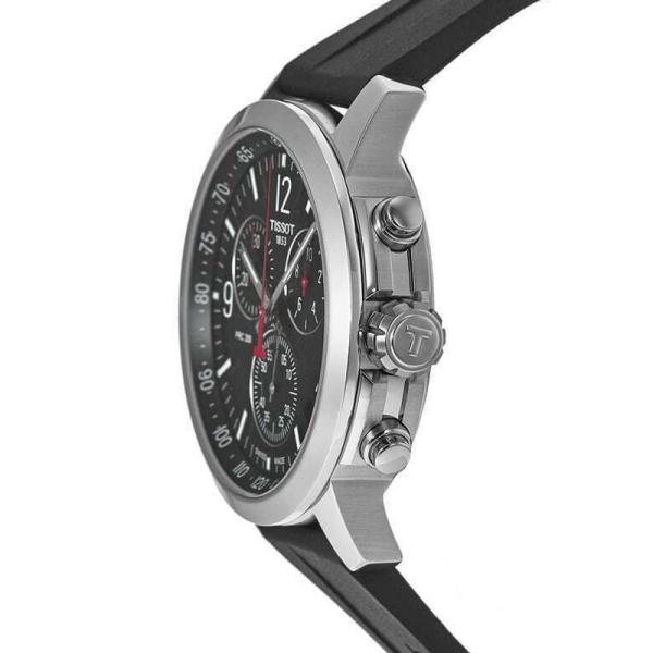 Tissot PRC 200 fekete számlapos szilikonszíjas chronograph férfi karóra T1144171705700