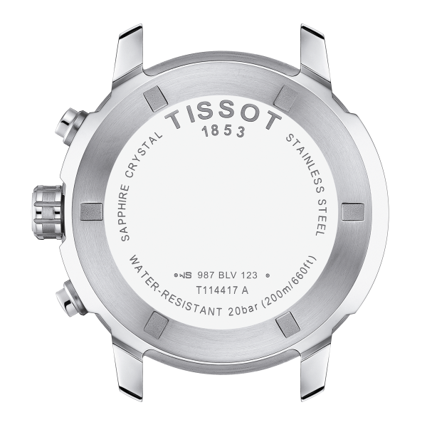 Tissot PRC 200 fekete számlapos szilikonszíjas chronograph férfi karóra T1144171705700