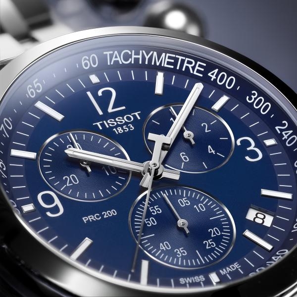 Tissot PRC 200 kék számlapos chronograph férfi karóra T1144171104700