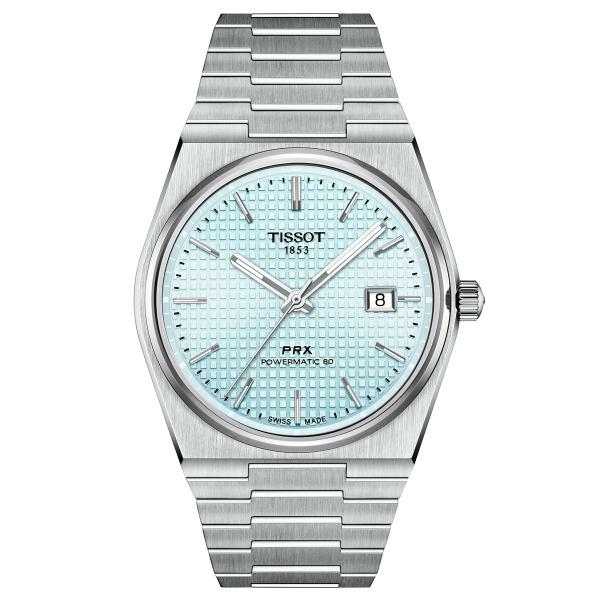 Tissot PRX Powermatic 80 'Ice Blue' kék férfi karóra T1374071135100