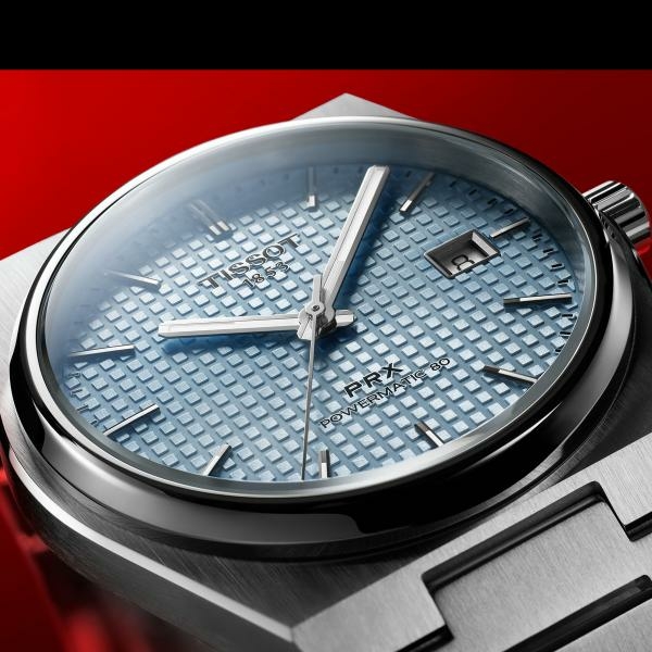 Tissot PRX Powermatic 80 'Ice Blue' kék férfi karóra T1374071135100