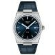 Tissot PRX quartz kék bőr szíjas férfi óra T1374101604100