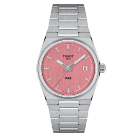 Tissot PRX quartz rózsaszín számlapos karóra T1372101133100