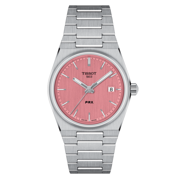 Tissot PRX quartz rózsaszín számlapos karóra T1372101133100