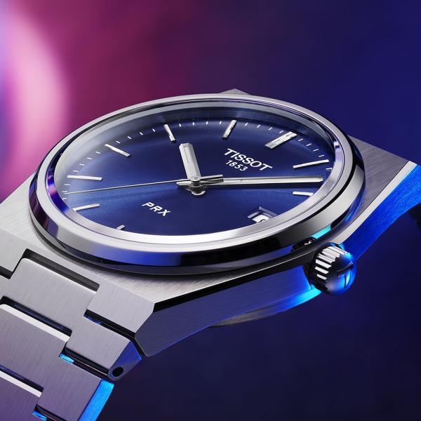 Tissot PRX quartz sötétkék számlapos férfi karóra T1374101104100