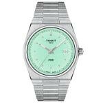 Tissot PRX quartz világos tiffany zöld számlapos karóra T1374101109101