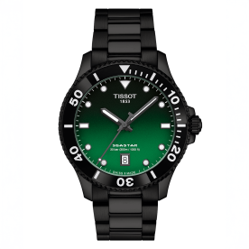 Tissot Seastar 1000 fekete zöld számlapos quartz karóra T1204103309100
