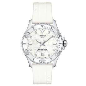 Tissot Seastar 1000 quartz fehér számlapos szilikon szíjas karóra T1202101711600