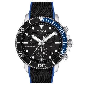 Tissot Seastar 1000 quartz fekete és kék szövet szíjas chronograph búváróra T1204171705103