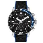 Tissot Seastar 1000 quartz fekete és kék szövet szíjas chronograph búváróra T1204171705103