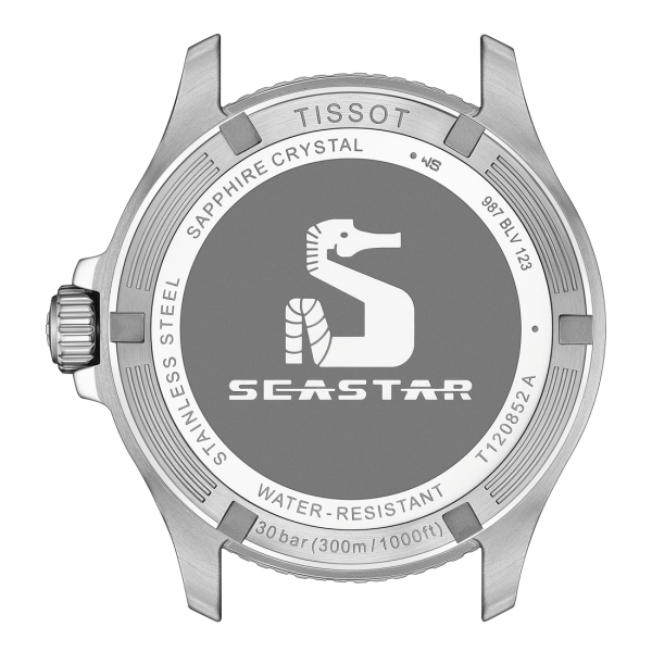 Tissot Seastar 1000 quartz GMT fekete számlapos gumi szíjas karóra T1208521705100