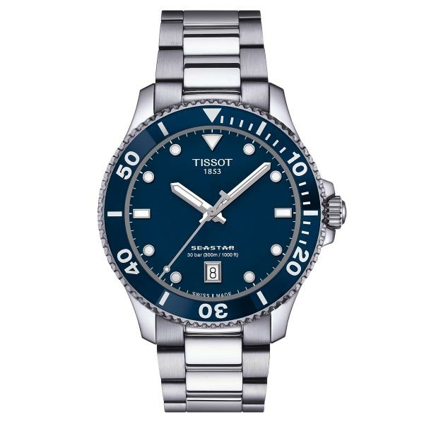 Tissot Seastar 1000 quartz kék számlapos karóra T1204101104100