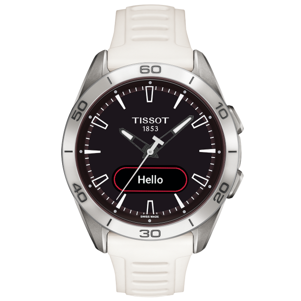 Tissot T-Touch Connect Sport titánium fehér szilikonszíjas solar hybrid okosóra T1534204705103