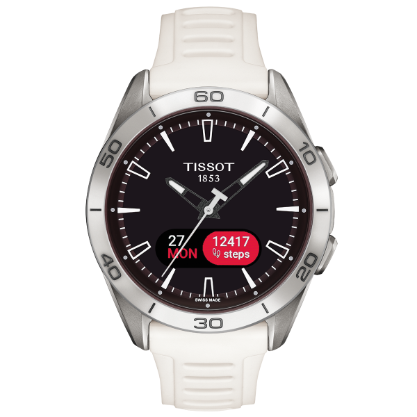 Tissot T-Touch Connect Sport titánium fehér szilikonszíjas solar hybrid okosóra T1534204705103