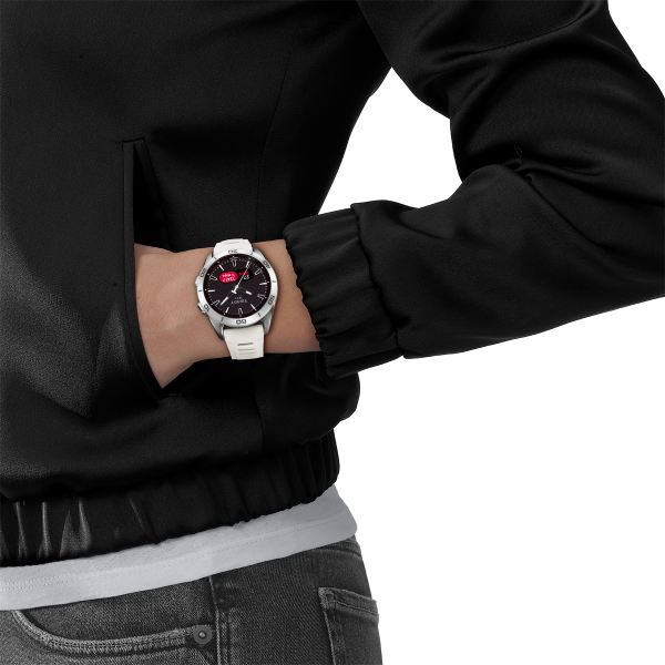 Tissot T-Touch Connect Sport titánium fehér szilikonszíjas solar hybrid okosóra T1534204705103