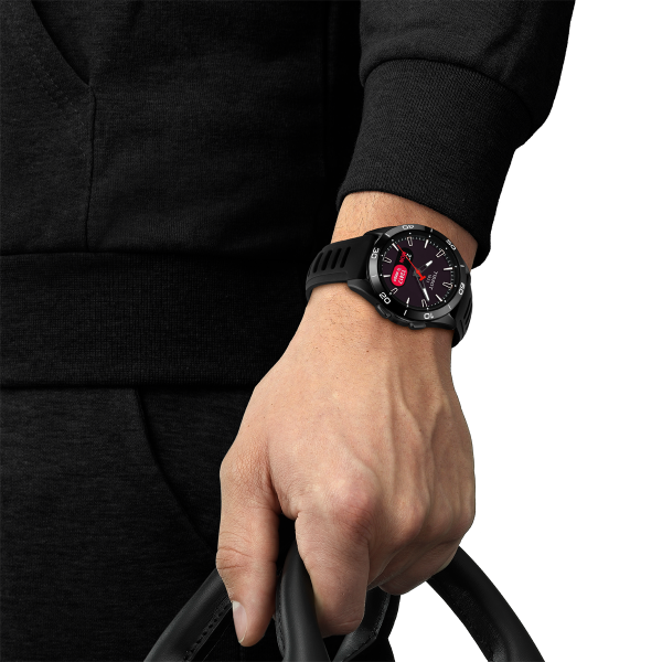 Tissot T-Touch Connect Sport titánium fekete szilikonszíjas solar hybrid okosóra T1534204705104