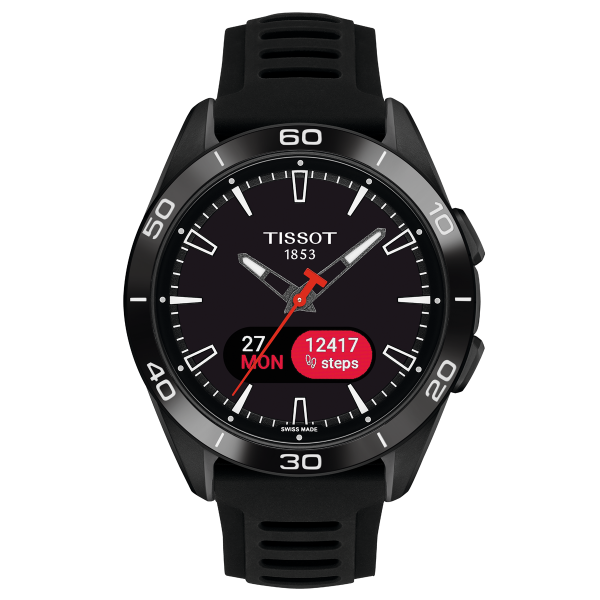 Tissot T-Touch Connect Sport titánium fekete szilikonszíjas solar hybrid okosóra T1534204705104