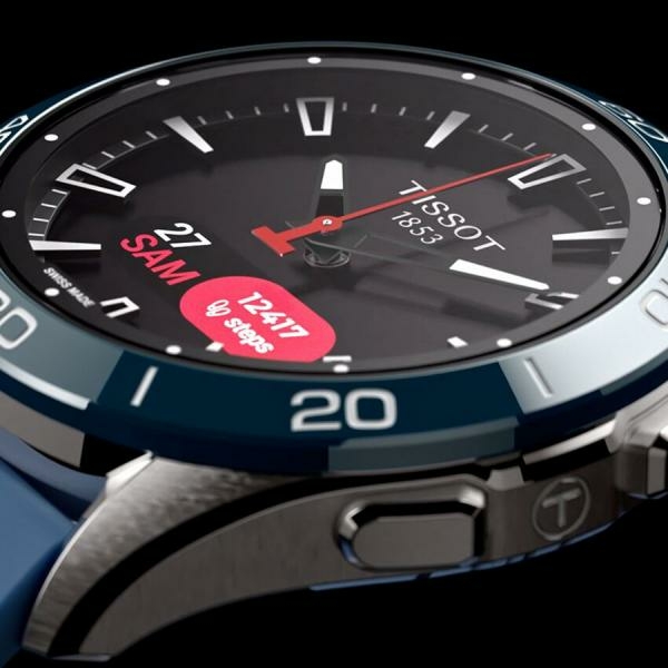 Tissot T-Touch Connect Sport titánium kék szilikonszíjas solar hybrid okosóra T1534204705101