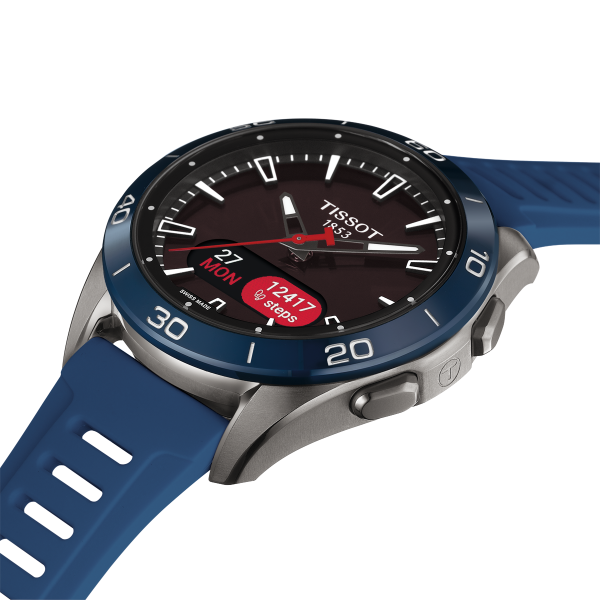 Tissot T-Touch Connect Sport titánium kék szilikonszíjas solar hybrid okosóra T1534204705101