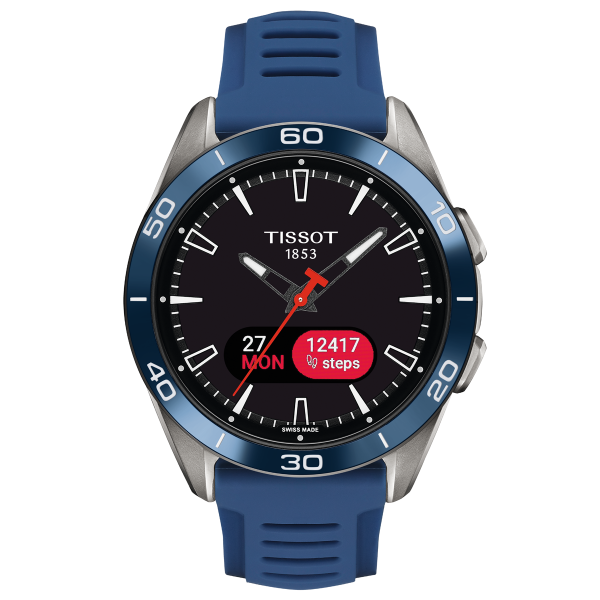 Tissot T-Touch Connect Sport titánium kék szilikonszíjas solar hybrid okosóra T1534204705101