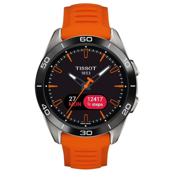 Tissot T-Touch Connect Sport titánium narancs szilikonszíjas solar hybrid okosóra T1534204705102