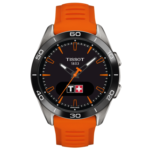 Tissot T-Touch Connect Sport titánium narancs szilikonszíjas solar hybrid okosóra T1534204705102