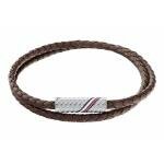 Tommy Hilfiger  Dupla barna fonott bőr férfi karkötő mágneskapoccsal 2790468