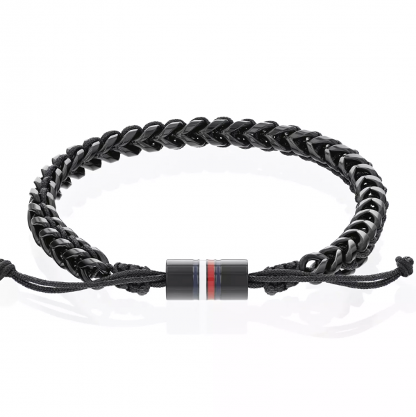 Tommy Hilfiger Állítható fekete acél férfi karkötő 2790513