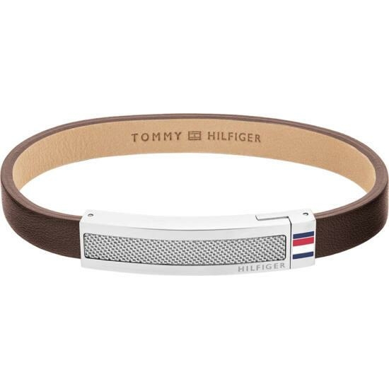 Tommy Hilfiger Barna bőr karkötő  ezüst színű hilfiger mágneskapoccsal 2790397