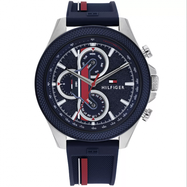 Tommy Hilfiger Clark kék szilikonszíjas férfi óra 1792083