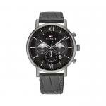 Tommy Hilfiger Evan fekete bőr szíjas dual time férfi óra 1710395