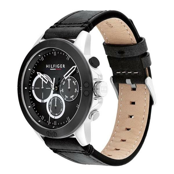 Tommy Hilfiger Harley fekete bőrszíjas férfi karóra 1791894
