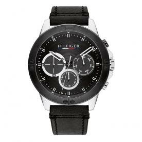 Tommy Hilfiger Harley fekete bőrszíjas férfi karóra 1791894