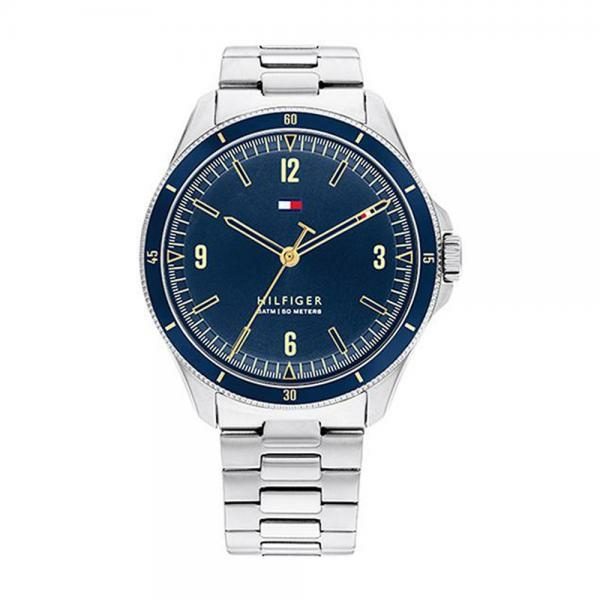 Tommy Hilfiger Maverick ezüst színű férfi karóra arany mutatókkal 1791902