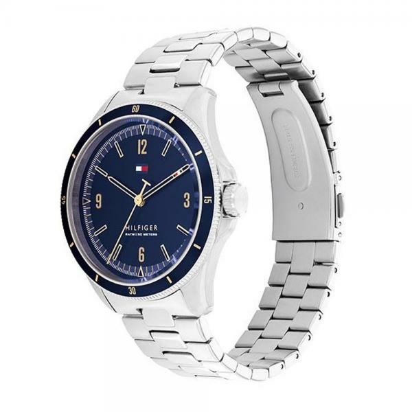 Tommy Hilfiger Maverick ezüst színű férfi karóra arany mutatókkal 1791902