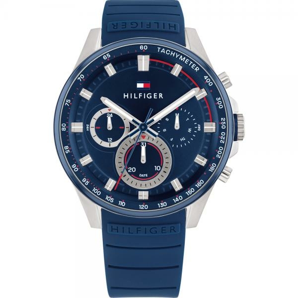 Tommy Hilfiger Max kék szilikonszíjas férfi óra 1791970