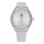 Tommy Hilfiger Paige szürke bőr szíjas ezüst színű női óra 1782542