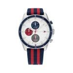 Tommy Hilfiger Parker kék piros szíjas férfi óra 1792035