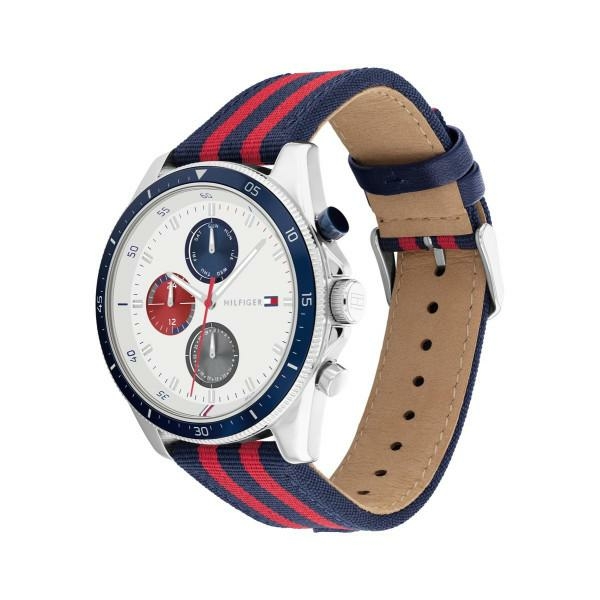 Tommy Hilfiger Parker kék piros szíjas férfi óra 1792035